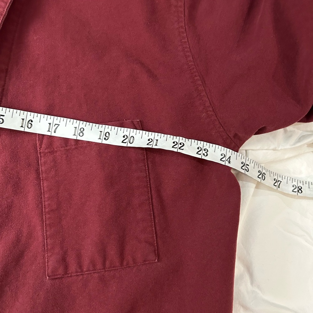 VINTAGE LL BEAN Cotton Chamois Flannel‎ Bathrobe Robe Maroon M - Picture 9 of 11